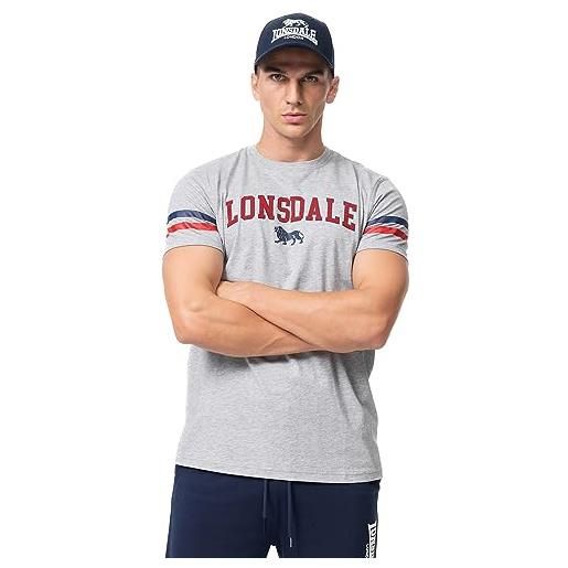 Lonsdale bunnaglanna t-shirt, marl grey/navy/red, xl uomo