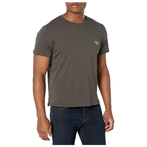 Emporio Armani maglietta da uomo eagle patch crew neck t-shirt, dark land, xl