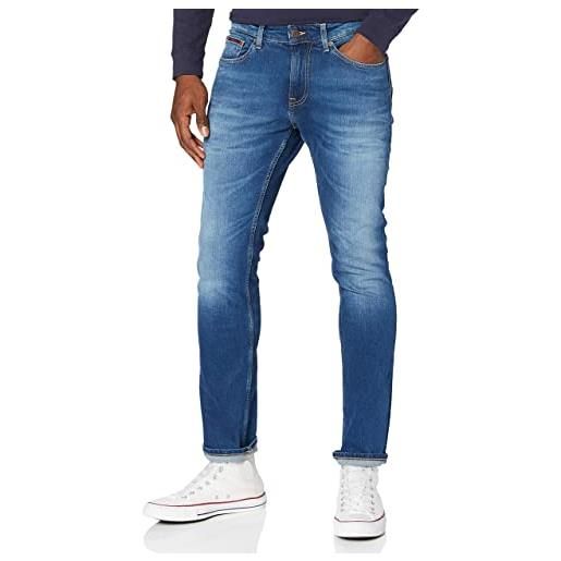 Tommy Jeans jeans uomo scanton slim elasticizzati, blu (wilson mid blue stretch), 27w / 32l