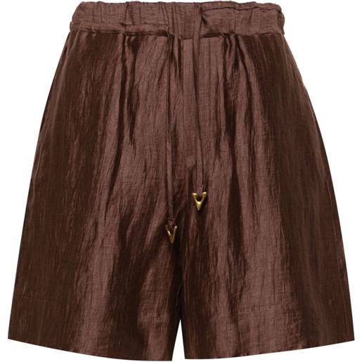 AERON shorts paramount con effetto stropicciato - marrone