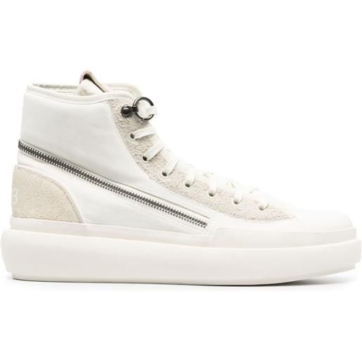 Y-3 sneakers alte con zip - bianco
