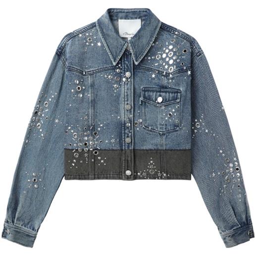 3.1 Phillip Lim giacca denim liberty crop - blu