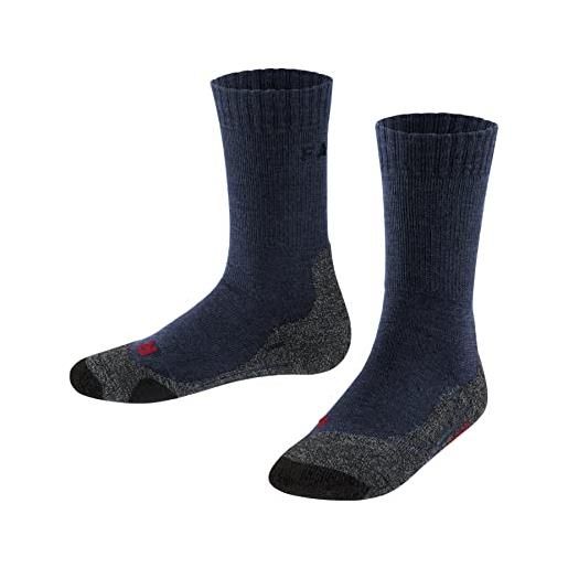 Falke tk2 k so lana filo funzionale spessi antivesciche 1 paio, calzini da escursionismo unisex - bambini, blu (dark blue 6680), 27-30