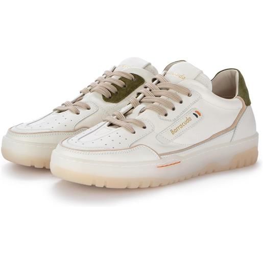 BARRACUDA | sneakers earving bianco beige verde