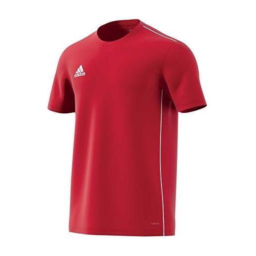 adidas core18 jsy y, maglietta da calcio unisex-adulto, rosso (power red/white), 13-14 a