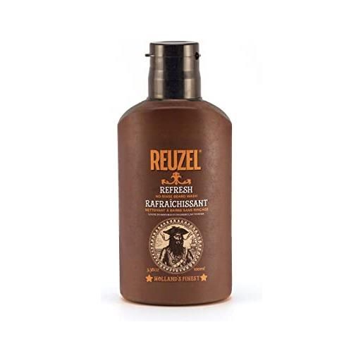 Reuzel refresh no rinse beard wash - instantly freshens beard - softens and hydrates beard - emergency shower in a bottle - freshens the beard and keeps it moisturized - softens coarse hair - 3.38 oz
