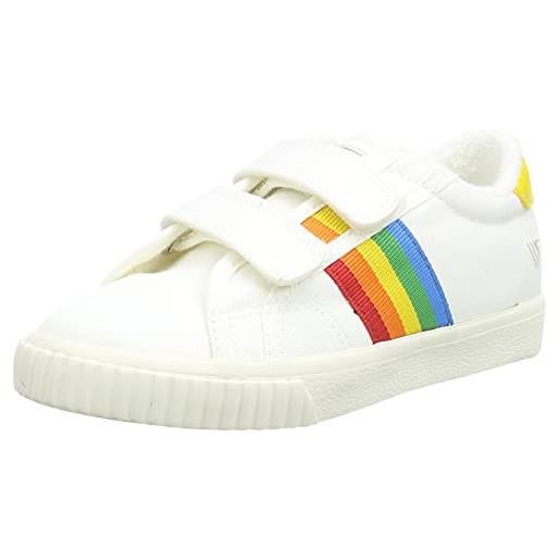 Gola tennis mark cox rainbow velcro, scarpe da ginnastica, colore: bianco sporco, 29 eu