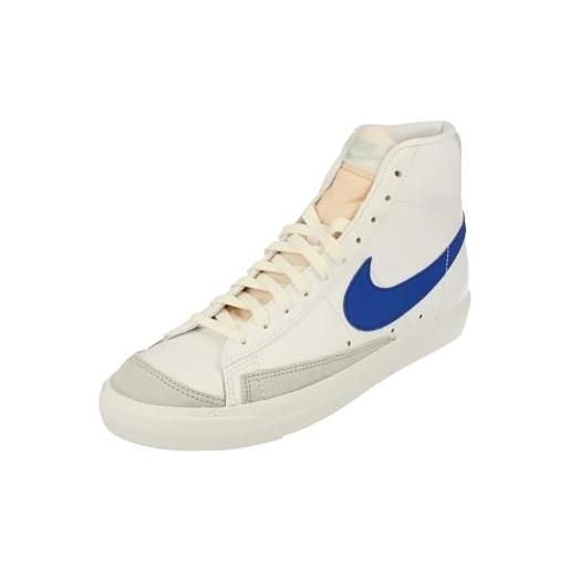 Nike blazer mid '77 vntg, sneaker uomo, white/game royal-pure platinum, 45.5 eu