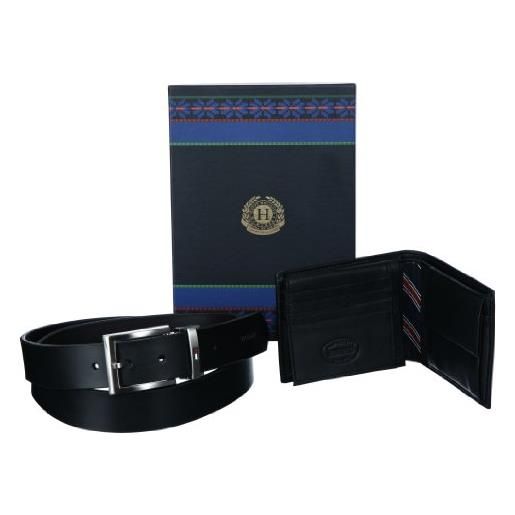 Tommy Hilfiger eton cc flap&belt, portafoglio uomo, nero 990, 13x10x2 cm (b x h x t)