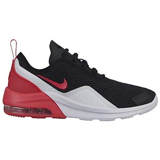 Nike air max motion 2 (gs), football shoe, black/red orbit-white, 35.5 eu