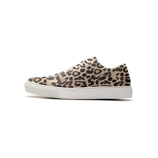 SELECTED FEMME sfdonna leopard sneaker, scarpe da ginnastica basse donna, multicolore (sand), 40 eu