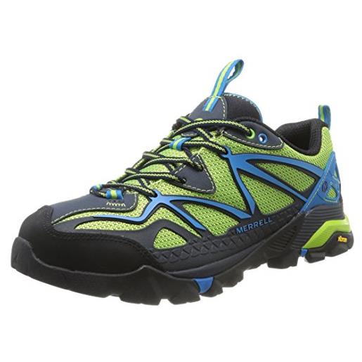 Merrell capra sport, scarpe da trail running uomo, nero (noir (black/lime green), 44