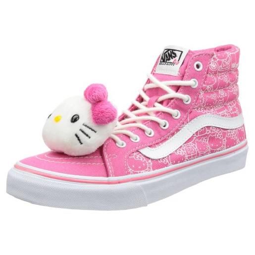 Vans u sk8-hi slim (hello kitty)ho, sneaker unisex adulto, rosa (pink ((hello kitty) hot pink/true white)), 40