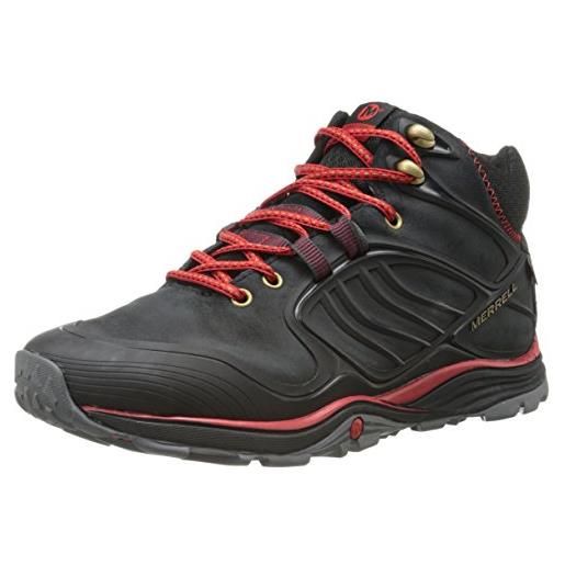 Merrell verterra mid waterproof, scarpe da escursionismo uomo, black/red, 46