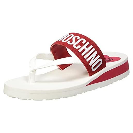 Love Moschino, sandali da donna, collezione primavera estate 2021, rosso, 41 eu
