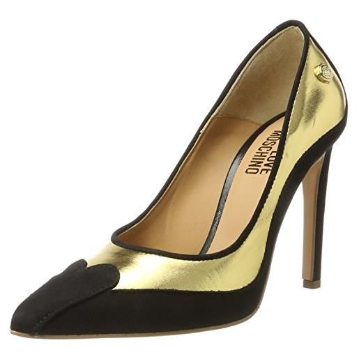 Love Moschino w. Shoe, scarpe con tacco donna, multicolore (gold/black), 40 eu