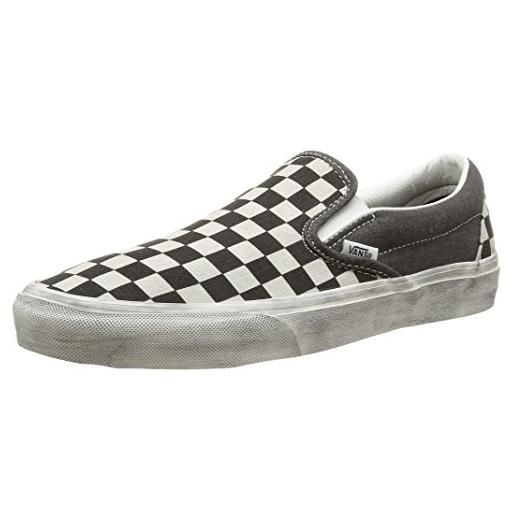 Vans - u classic slip-on overwashed, sneakers unisex, nero (overwashed/black/check), 44.5