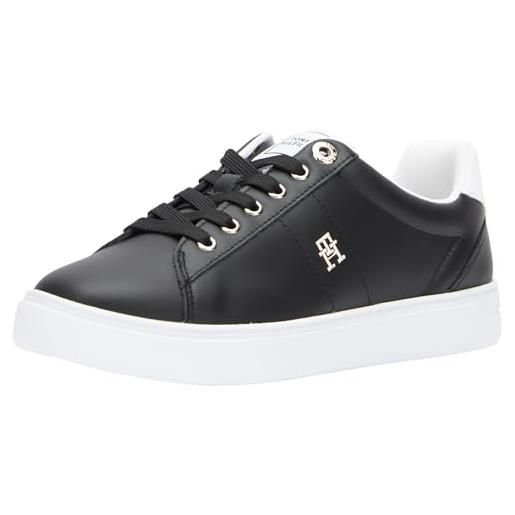 Tommy Hilfiger essential elevated court sneaker fw0fw07685, suola cupsole donna, bianco (white), 39 eu