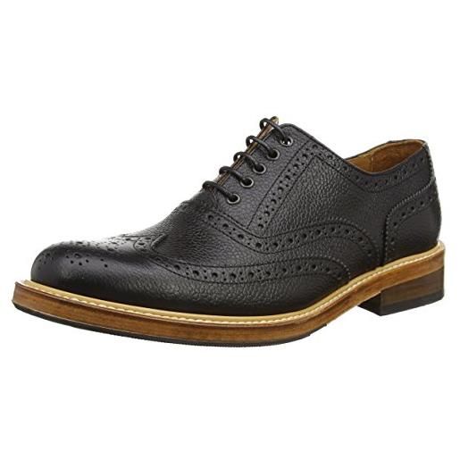 Selected shbrook leather shoe id, scarpe stringate basse brogue uomo, nero, 44 eu