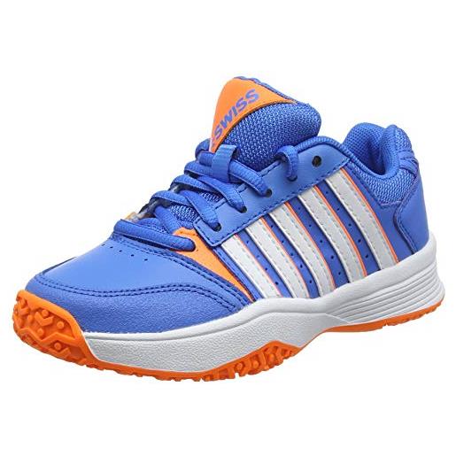 K-Swiss performance court smash omni, scarpe da tennis unisex-bambini, blu (brilliant blue/neon orange/white 428m), eu