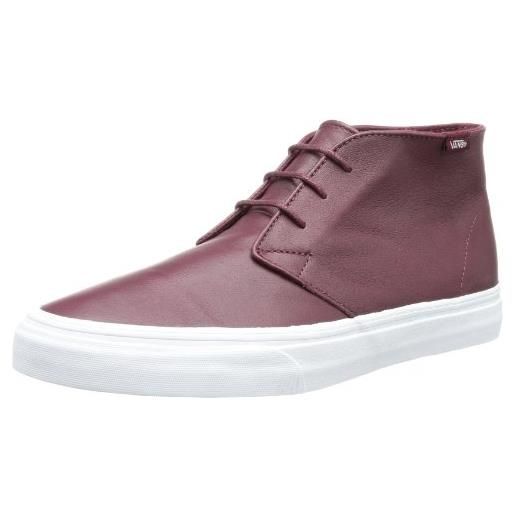 Vans u chukka decon (aged leather) vqe88h2, sneaker unisex adulto, rosso (dunkelrot ((aged leather) port royale)), 39