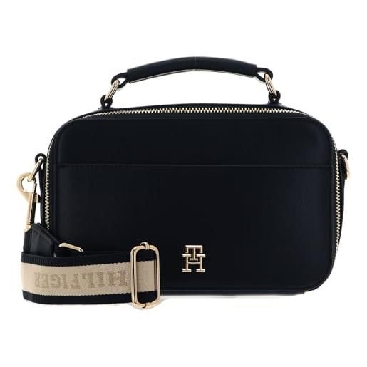 Tommy Hilfiger iconic tommy camera bag aw0aw15689, borse a tracolla donna, blu (space blue), os