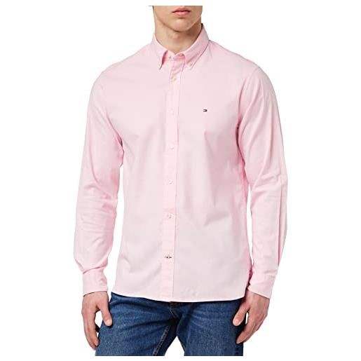 Tommy Hilfiger camicia uomo 1985 flex oxford maniche lunghe, rosa (classic pink), xxl
