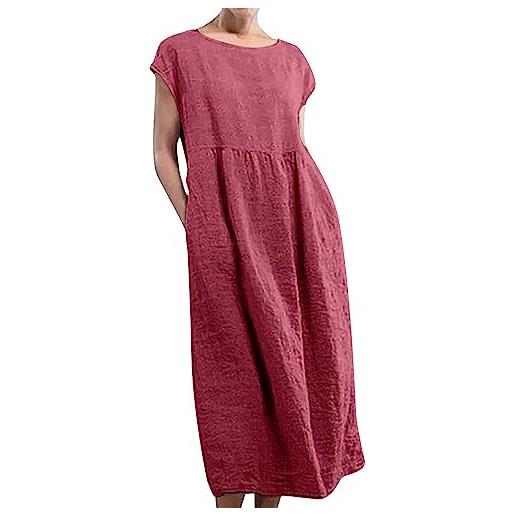 Cocila vestiti floreali donna lunghi abito a tubino donna vestidos de mujer verano abito donna elegante nero abito elegante donna per capodanno vestiti estivi donna (red, m)