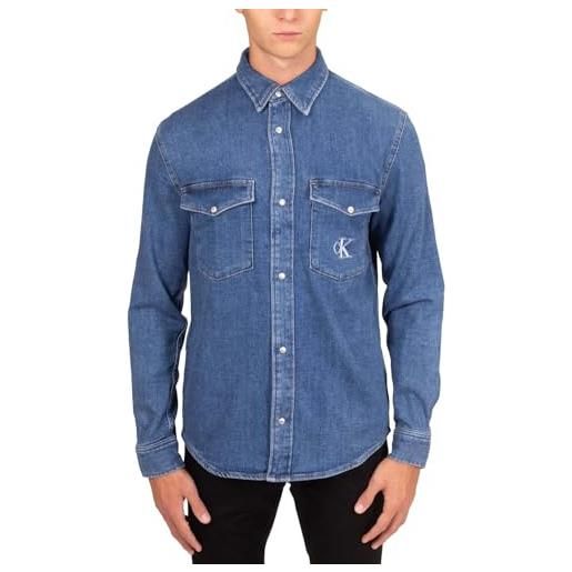 Calvin Klein Jeans - camicia uomo in denim con monogram - taglia s