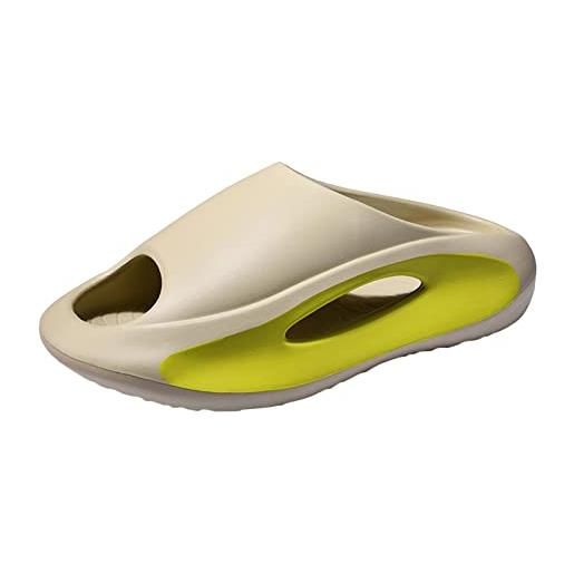 Leeadwaey pantofole unisex confortevoli open toe sandali doccia bagno eva sandali bianco 38 39, kaki, taglia 38-39, size 38-39