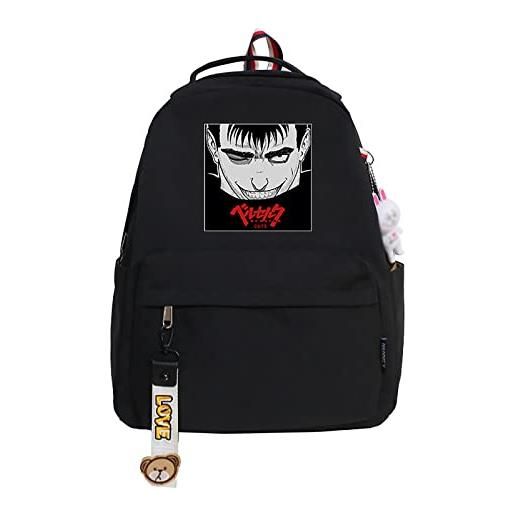 jiminhope anime berserk zaino computer bag guts zaino the black swordsman daypack berserk guts bookbag borsa da scuola per unisex 29.0 cm * 14.0 cm * 41,0 cm