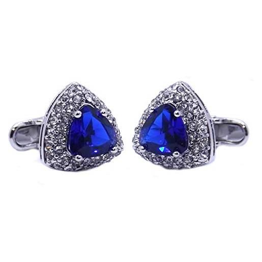 Cufflinks Direct gemelli triangolari con cristalli swarovski blu zaffiro gemelli regalo da uomo (gemelli con confezione regalo)