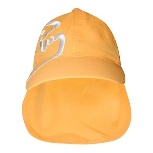iQ-UV 3284012260-os, cappellino per bambini con protezione per collo, copricapo protettivo uv, arancio, 50-55cm