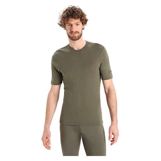 Icebreaker maglietta a manica corta da uomo - 100% lana merino per escursioni, sport, corsa, fitness - loden, m