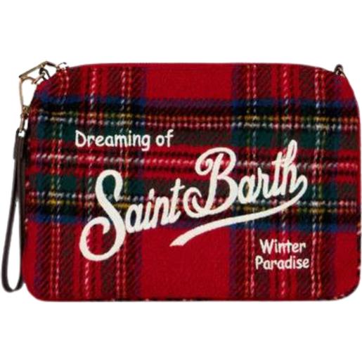 Saint Barth borsa a tracolla parisienne - pochette con motivo tartan