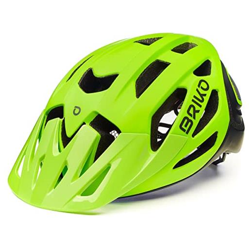 Briko (zioio) sismic, il casco perfetto per bla mtb grande resistenza agli impatti suo design ed frontino sono stat unisex adulto, a0b matt dark grey -, m