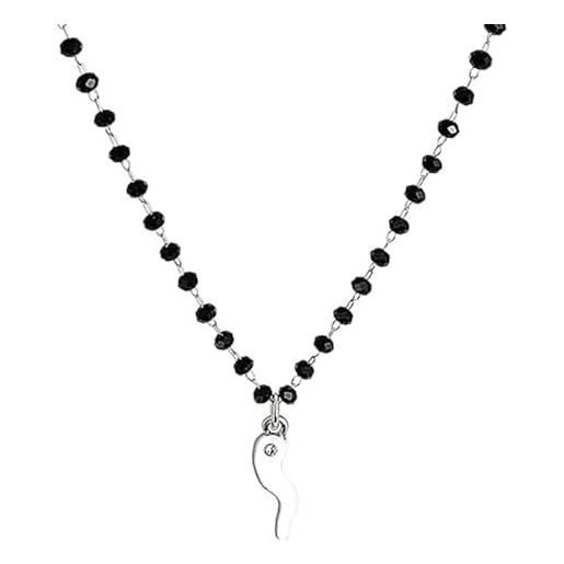 MAISON GIOIELLI FIRENZE ohana collana donna rosario con cornetto smaltato placcato oro 18k (bianco)