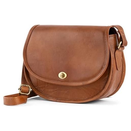 Berliner Bags borsa a tracolla vintage pavia 2.0, piccola borsa a tracolla in pelle, borsa da donna - marrone, marrone