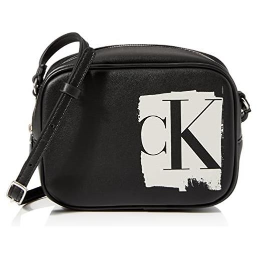 Calvin Klein borsa per fotocamera scolpita 18 ck box, crossover donna, nero, one size