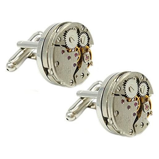 Cufflinks Direct design movimento orologio steampunk, gemelli regalo uomo (gemelli con confezione regalo)