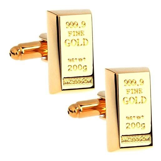 Cufflinks Direct gemelli barra lingotti d'oro (placcato in oro) (gemelli con confezione regalo incisa)