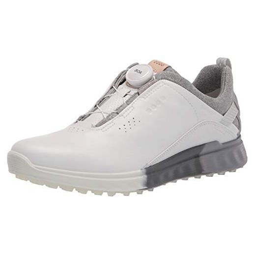 ECCO s-three boa, scarpe da golf donna, white silver grey, 42 eu