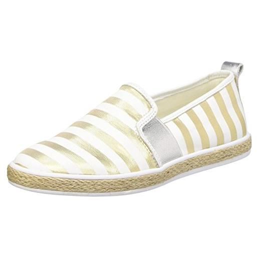 Guess fabric active scarpe low-top, donna, multicolore (oro/bianco), 36