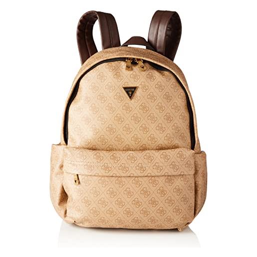 Guess vezzola compact backpack, zaino uomo, beige/brown, unica
