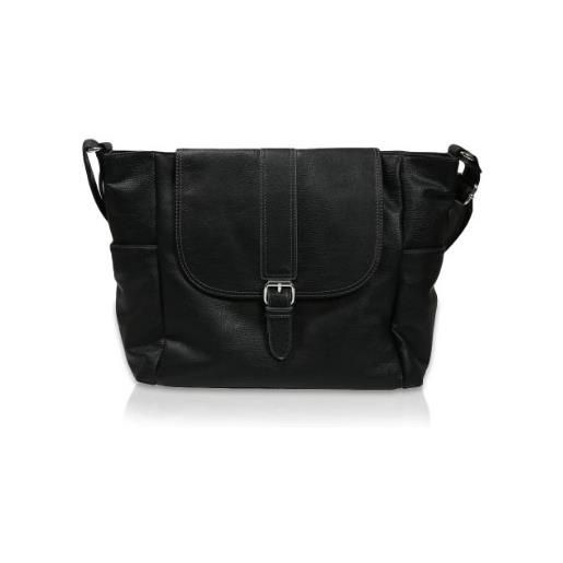 S. Oliver sporty shoulder bag, borsa a tracolla donna, nero (schwarz (schwarz 9999), 28x29x12 cm (l x a x p)