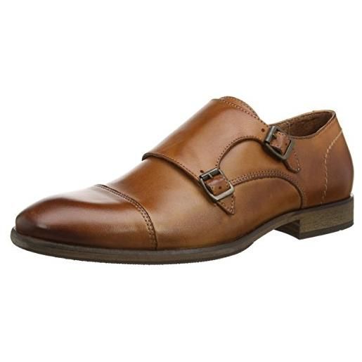 Selected shbolton monk leather shoe id - scarpa da uomo, marrone (cognac), 42