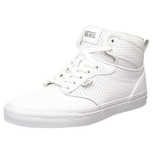 Vans atwood hi - scarpe da ginnastica basse uomo, bianco (perf leather/white/white), 45 eu