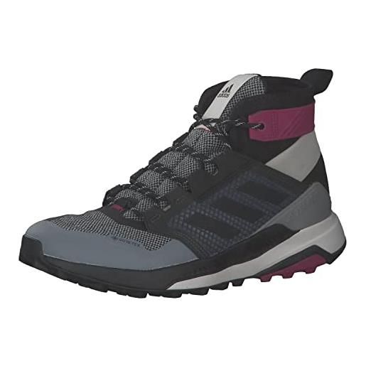 Adidas terrex trailmaker mid gtx w, stivali da trekking donna, metal grey/core black/power berry, 36 2/3 eu