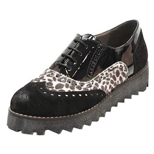 Marc Shoes katy, scarpe stringate derby donna, nero cow suede leo verniz black combi 00437, 42 eu