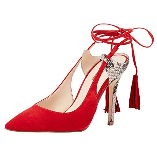 Guess baja, scarpe col tacco punta chiusa donna, rosso (medium red), 36 eu